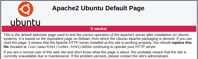 default Apache page